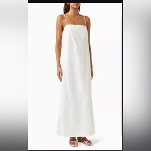 Adriana Degreas Bubble Scalloped Maxi Dress in Linen